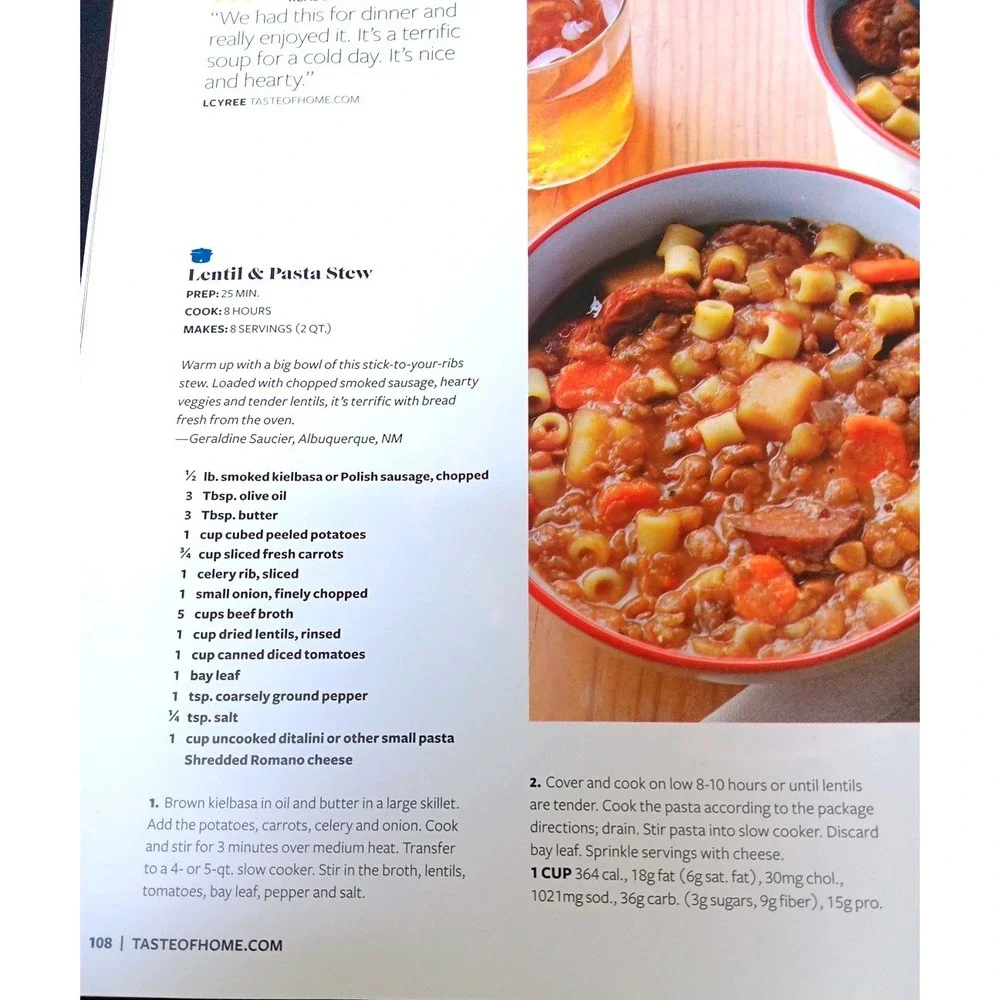 Taste of Home Soups & Stews 2020 Magazine 121 Recipes Instant‎ Pot Vegetarian